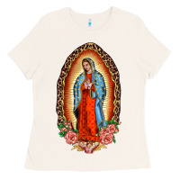 Bone our lady of guadalupe leopard and roses Ladies Tee - BarkalooDesign