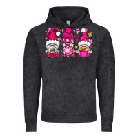 Vintage Black Pink Christmas winter gnomes Vintage Hoodie - NancyCooperArtShop