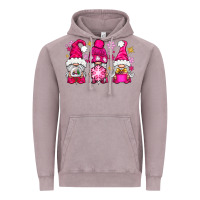 Vintage Zinc Pink Christmas winter gnomes Vintage Hoodie - NancyCooperArtShop