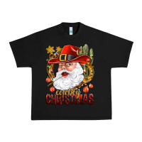 Black Cowboy Christmas Santa Urban Heavy Tee - BundleAndBundleShop