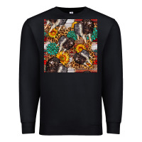 Black baby hampshire pig sunflowers seamless pattern Premium Sweatshirt - FaDigitalArtStudio