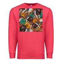 Cardinal baby hampshire pig sunflowers seamless pattern Premium Sweatshirt - FaDigitalArtStudio