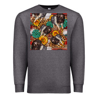 Charcoal Heather baby hampshire pig sunflowers seamless pattern Premium Sweatshirt - FaDigitalArtStudio