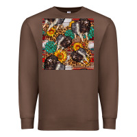 Chestnut baby hampshire pig sunflowers seamless pattern Premium Sweatshirt - FaDigitalArtStudio