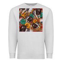 Dove Grey baby hampshire pig sunflowers seamless pattern Premium Sweatshirt - FaDigitalArtStudio