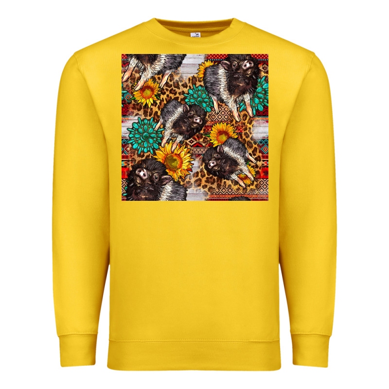 Baby Hampshire Pig Sunflowers Seamless Pattern Premium Sweatshirt by FaDigitalArtStudio | Teevron