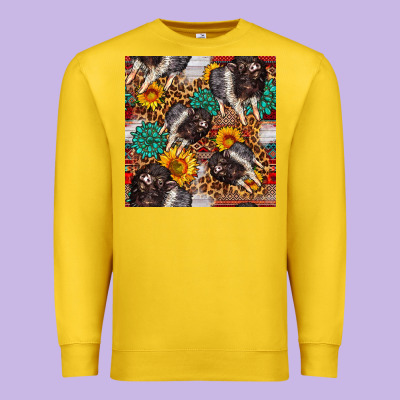 Baby Hampshire Pig Sunflowers Seamless Pattern Premium Sweatshirt Designed By Fadigitalartstudio