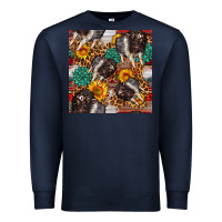 Navy baby hampshire pig sunflowers seamless pattern Premium Sweatshirt - FaDigitalArtStudio