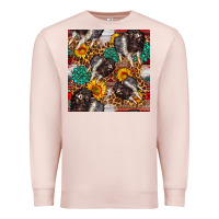 Pale Pink baby hampshire pig sunflowers seamless pattern Premium Sweatshirt - FaDigitalArtStudio