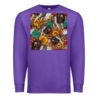 Purple baby hampshire pig sunflowers seamless pattern Premium Sweatshirt - FaDigitalArtStudio