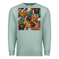 Seafoam baby hampshire pig sunflowers seamless pattern Premium Sweatshirt - FaDigitalArtStudio