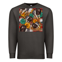 Smoke baby hampshire pig sunflowers seamless pattern Premium Sweatshirt - FaDigitalArtStudio