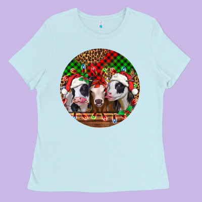 Christmas Heifers Christmas Ladies Tee Designed By Jasminsmagicworld