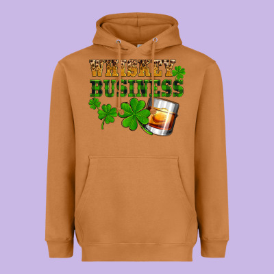 St. Patrick's Day Whiskey Business Heavyweight Hoodie Designed By Oliviacreatesart