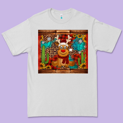 Western Christmas Reindeer Premium Tee Designed By Jasminsmagicworld