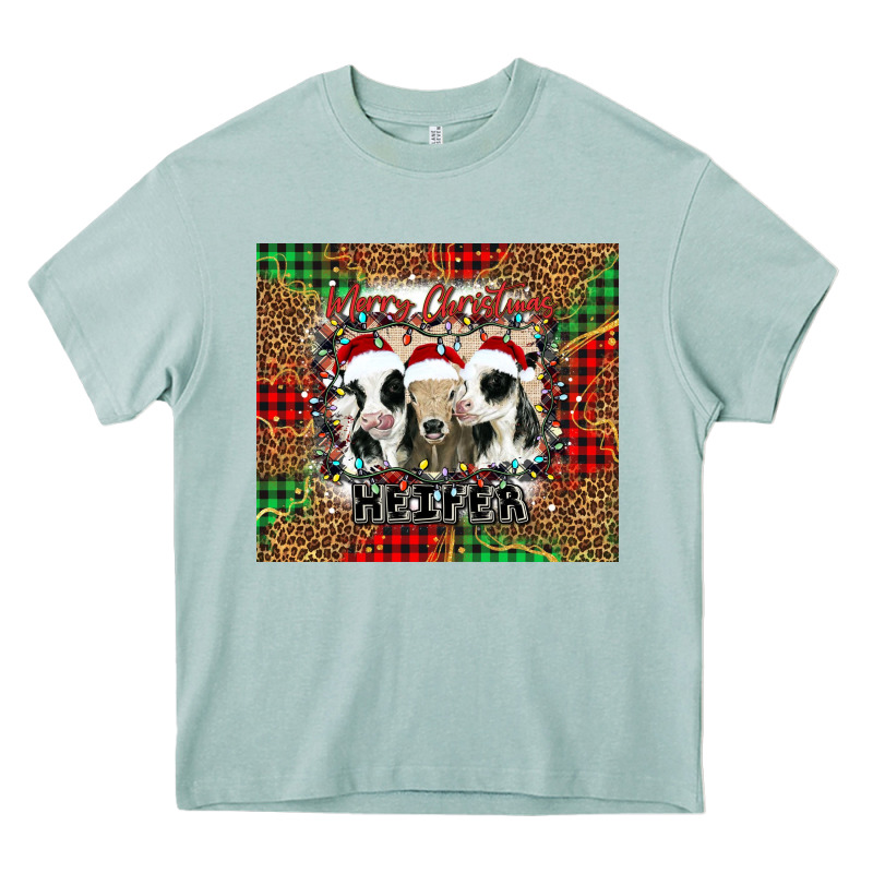 Merry Christmas Heifer Heavy Core Tee by Jasminsmagicworld | Teevron