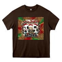 Chocolate Brown merry Christmas heifer Heavy Core Tee - Jasminsmagicworld