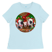 Baby Blue Christmas heifers Christmas Ladies Tee - Jasminsmagicworld