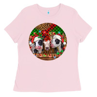 Bubblegum Pink Christmas heifers Christmas Ladies Tee - Jasminsmagicworld