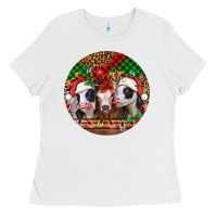 White Christmas heifers Christmas Ladies Tee - Jasminsmagicworld