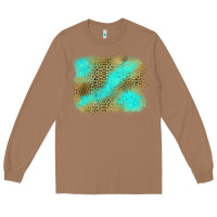 Toasted Coconut leopard turquoise background Long Sleeve Tee - Jasminsmagicworld