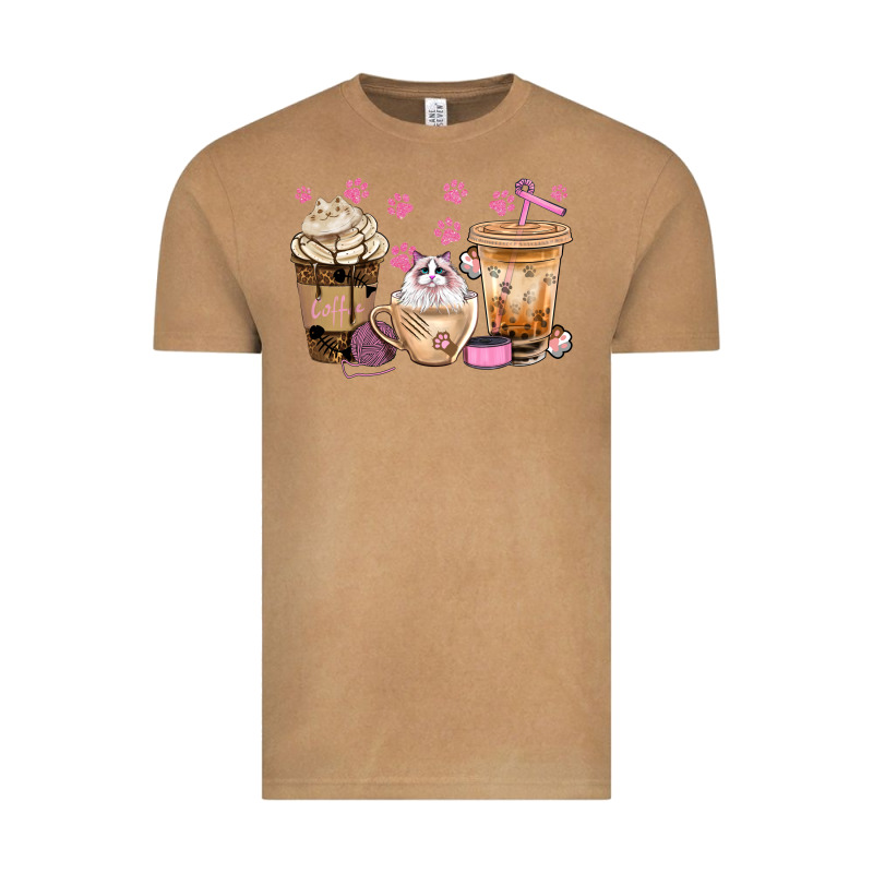 Cat Coffee Cups With Paw Bbs Vintage Tee by BundleAndBundleShop | Teevron