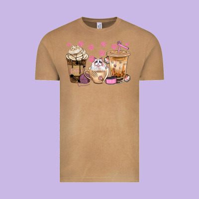 Cat Coffee Cups With Paw Bbs Vintage Tee Designed By Bundleandbundleshop