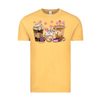 Vintage Mustard cat coffee cups with paw bbs Vintage Tee - BundleAndBundleShop