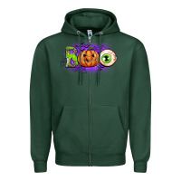 Sports Green boo Zipper Hoodie - CowGirlArtShop