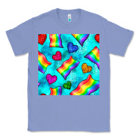 Colony Blue Pride lgbtq flags and leopard seamless pattern Classic Tee - BundleAndBundleShop