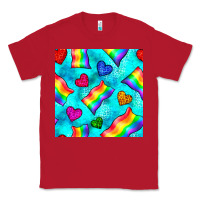 Red Pride lgbtq flags and leopard seamless pattern Classic Tee - BundleAndBundleShop