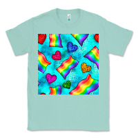 Seafoam Pride lgbtq flags and leopard seamless pattern Classic Tee - BundleAndBundleShop