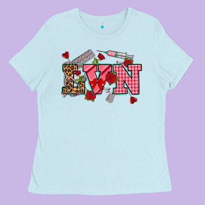 Valentines Day Lvn Ladies Tee Designed By Nancycooperartshop