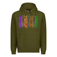 Army Green mardi gras brushstroke Premium Hoodie - OliviaCreatesArt
