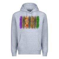 Heather Grey mardi gras brushstroke Premium Hoodie - OliviaCreatesArt