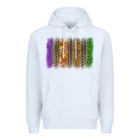 White mardi gras brushstroke Premium Hoodie - OliviaCreatesArt