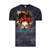 Cloud Black coffee please messy bun with coffee bean bbs Vintage Tee - BundleAndBundleShop