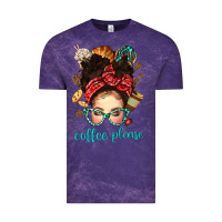 Cloud Purple coffee please messy bun with coffee bean bbs Vintage Tee - BundleAndBundleShop