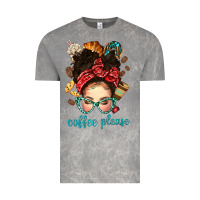 Cloud Rock coffee please messy bun with coffee bean bbs Vintage Tee - BundleAndBundleShop