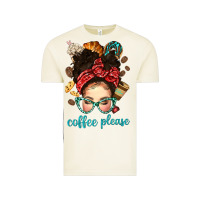 Vintage Arctic coffee please messy bun with coffee bean bbs Vintage Tee - BundleAndBundleShop