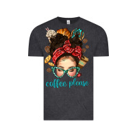 Vintage Black coffee please messy bun with coffee bean bbs Vintage Tee - BundleAndBundleShop