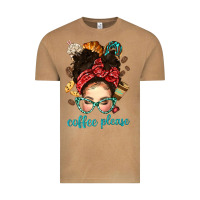 Vintage Camel coffee please messy bun with coffee bean bbs Vintage Tee - BundleAndBundleShop