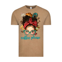 Vintage Coffee coffee please messy bun with coffee bean bbs Vintage Tee - BundleAndBundleShop