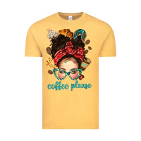 Vintage Mustard coffee please messy bun with coffee bean bbs Vintage Tee - BundleAndBundleShop