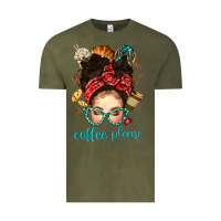 Vintage Olive coffee please messy bun with coffee bean bbs Vintage Tee - BundleAndBundleShop