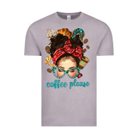 Coffee Please Messy Bun With Coffee Bean Bbs Vintage Tee | Teevron