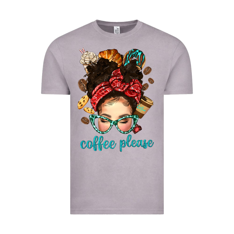 Coffee Please Messy Bun With Coffee Bean Bbs Vintage Tee by BundleAndBundleShop | Teevron