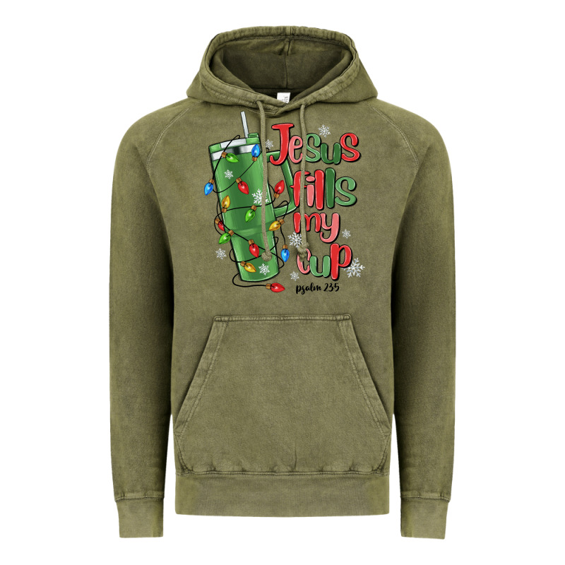 Jesus Fills My Cup Psalm 25 5 Vintage Hoodie by MaliasSmallBusiness | Teevron