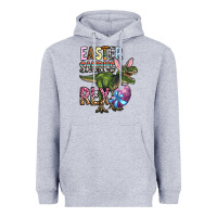 Heather Grey Easter Saurus Rex Heavyweight Hoodie - OliviaCreatesArt