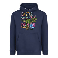 Navy Easter Saurus Rex Heavyweight Hoodie - OliviaCreatesArt